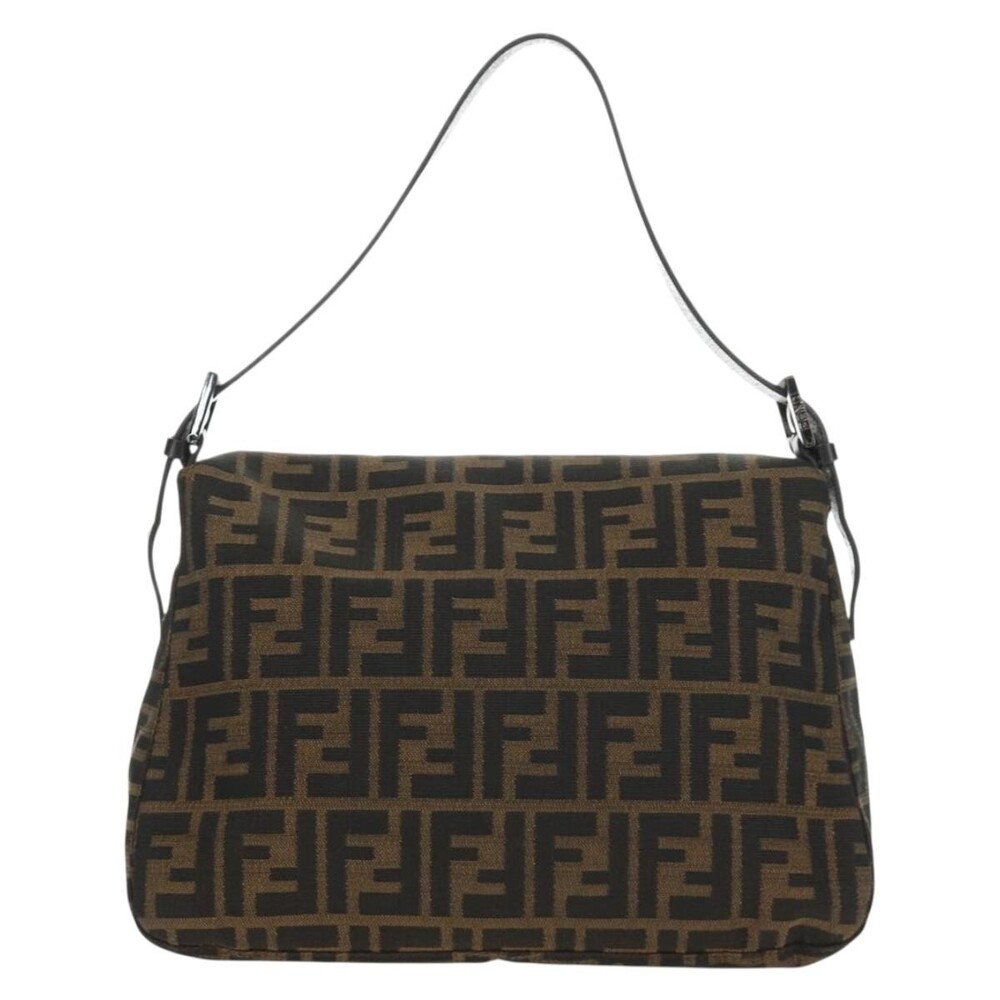 Fendi Zucca Mamma Baguette Shoulder Bag Black